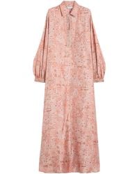 Max Mara - Printed Maxi Shirt Dress - Lyst