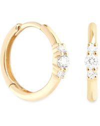 Astrid & Miyu - And Diamond Triple Stone Hoops - Lyst