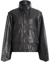 AllSaints - Clay Leather Jacket - Lyst