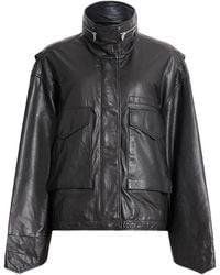 AllSaints - Clay Leather Jacket - Lyst