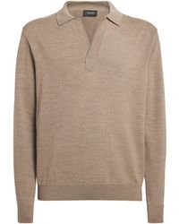 Yves Salomon - Wool Open-Collar Polo Shirt - Lyst
