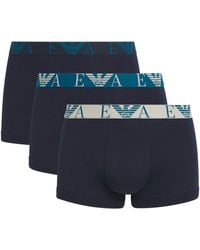 Emporio Armani - Stretch-Cotton Eagle Monogram Trunks - Lyst