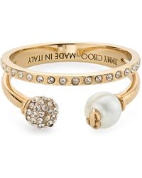 Jimmy Choo - Crystal Monogram Double Ring - Lyst