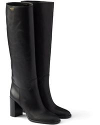 Prada - Leather Knee-High Boots 85 - Lyst