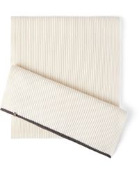 Brunello Cucinelli - Cashmere Ribbed Monili-Detail Scarf - Lyst