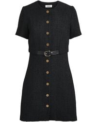 Sandro - Tweed Belted Mini Dress - Lyst