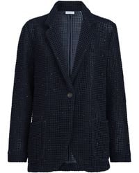 Brunello Cucinelli - Cotton-Blend Net Blazer - Lyst