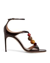 Malone Souliers - Metallic Leather Beaded Leia Heeled Sandals 90 - Lyst