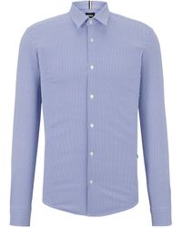 BOSS - Performance-stretch Jersey Printed Shirt - Lyst