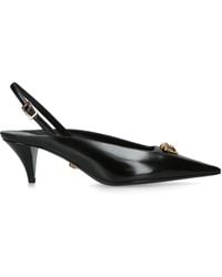 Versace - Leather La Medusa Slingback Pumps 55 - Lyst
