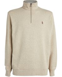 Polo Ralph Lauren - Cotton-blend Quarter-zip Sweater - Lyst