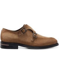 BOSS - Suede Monk Shoes - Lyst