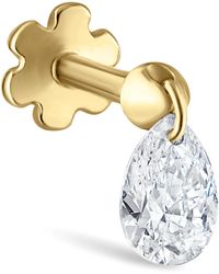 Maria Tash - Floating Pear Diamond Charm Threaded Stud Earring - Lyst