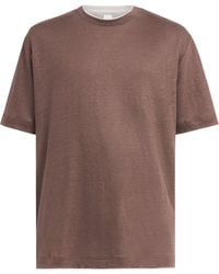 Eleventy - Linen Layered T-Shirt - Lyst