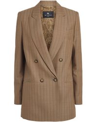 Etro - Wool Jacquard Double-Breasted Blazer - Lyst