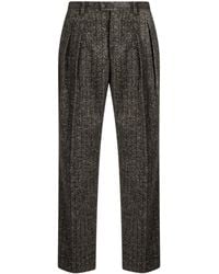 Dolce & Gabbana - Wool-Blend Stripe Tailored Trousers - Lyst