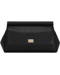 Dolce & Gabbana - Large Leather Sicily Clutch Bag - Lyst