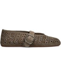 Alaïa - Suede Vienne Ballet Flats - Lyst