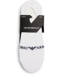 Emporio Armani - Cotton-blend Invisible Socks (pack Of 3) - Lyst