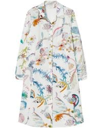 Marina Rinaldi - Cotton Printed Midi Shirt Dress - Lyst