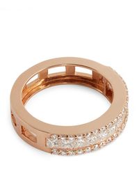 BeeGoddess - Rose Gold And Diamond Mondrian Ring (size 14) - Lyst
