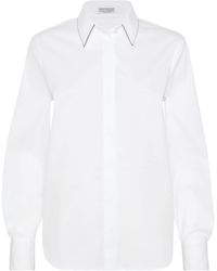 Brunello Cucinelli - Stretch-Cotton Poplin Monili Shirt - Lyst