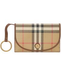 Burberry - Check Card Holder Keyring - Lyst