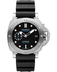 Panerai - Stainless Steel And Rubber Submersible Watch 42mm - Lyst
