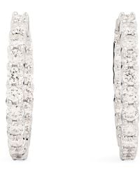 Harrods - Medium And Diamond Hoop Earrings - Lyst