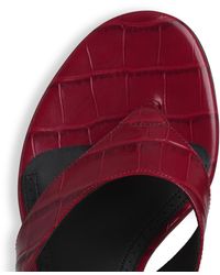 Alaïa - Croc-Embossed Leather Thong Mules 55 - Lyst