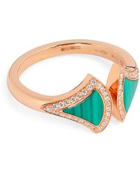 BVLGARI - Diamond And Malachite Divas' Dream Ring - Lyst