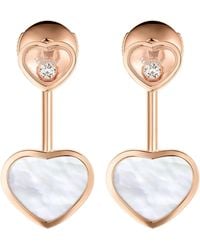 Chopard - Diamond And Mother-Of-Pearl Happy Hearts Earrings - Lyst