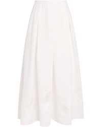 Lafayette 148 New York - Organic Linen Broderie Anglaise Maxi Skirt - Lyst
