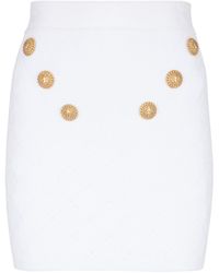 Balmain - Knitted 6-button Mini Skirt - Lyst