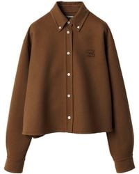 Miu Miu - Wool-Cashmere Logo Shirt - Lyst