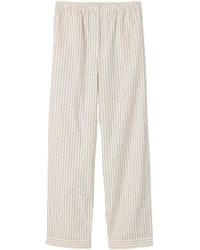 Miu Miu - Cotton Stripe Wide-Leg Trousers - Lyst
