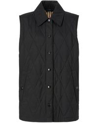Burberry Diamond-quilted Gilet - Black