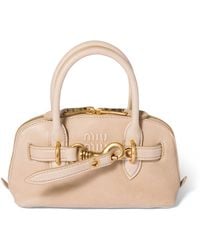 Miu Miu - Mini Nappa Leather Aventure Top-Handle Bag - Lyst
