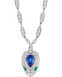 BVLGARI - Diamond, Emerald And Sapphire Serpenti Seduttori Necklace - Lyst