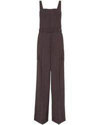 Brunello Cucinelli - Virgin Wool-Blend Belted Jumpsuit - Lyst