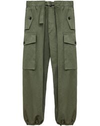 Loewe - Cotton Tapered Cargo Trousers - Lyst
