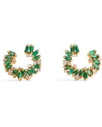 Suzanne Kalan - Emerald And Diamond Frenzy Spiral Earrings - Lyst