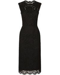 Dolce & Gabbana - Stretch-lace Midi Dress - Lyst
