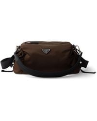 Prada - Re-Nylon And Leather Explore Shoulder Bag - Lyst