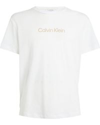 Calvin Klein - Linen-mix Logo T-shirt - Lyst