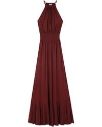 Burberry - Self-Tie Neckline Maxi Dress - Lyst