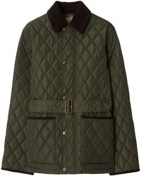 Burberry - Belted Waist Quilted Jacket - Lyst