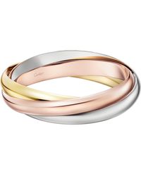 Cartier - Extra-large White, Rose And Yellow Gold Trinity Bangle - Lyst