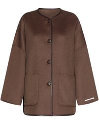 Marella - Wool-Blend Buttoned Coat - Lyst