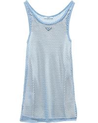 Prada - Cotton Mesh Mini Dress - Lyst